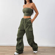 Sara’s - Vrouwen Tweedelige Set Bandeau Top & Tuinbroek