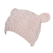 Handgemaakt 3D Kattenoren Gebreide Winter Beanie Met Oortjes