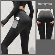Naadloze Sportlegging Met Zakken Push Up Voor Vrouwen Hoge Taille Fitness Yoga