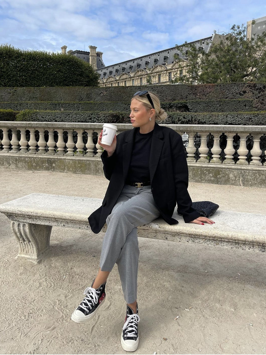 Sophie’s - Vrouwen Grijze Hoge Taille Pantalon