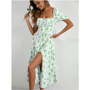 Emma’s - Vrouwen Franse Bloemenprint Slim Fit Jurk met Bandjes