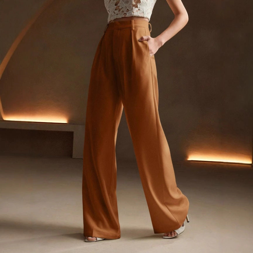 Eline’s - Vrouwen Hoge Taille Wijde Pijp Pantalon