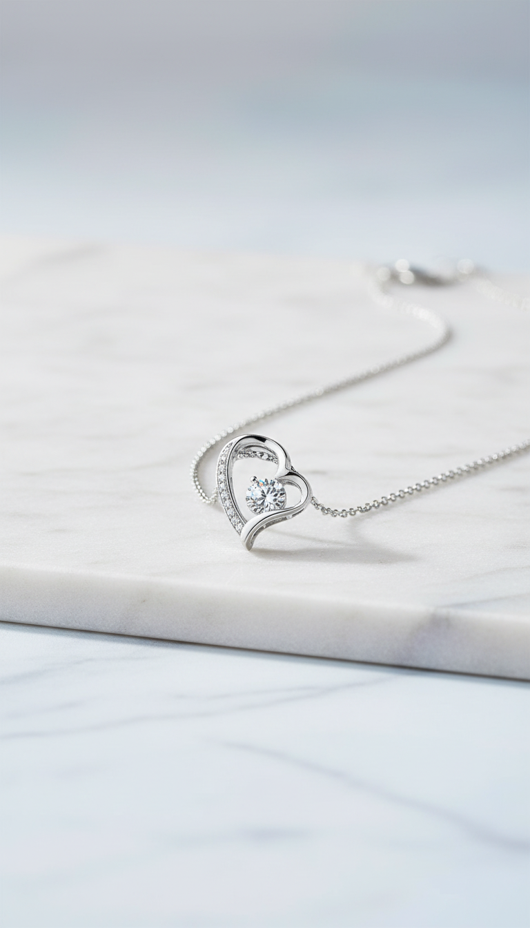 Luxe zilveren hart ketting voor dames met elegante uitstraling van Labellaa