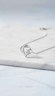 Luxe zilveren hart ketting voor dames met elegante uitstraling van Labellaa
